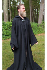 Cloakmakers.com R561-Washable Lightweight Black Wool Robe w/ Pockets