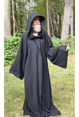 Cloakmakers.com R561-Washable Lightweight Black Wool Robe w/ Pockets