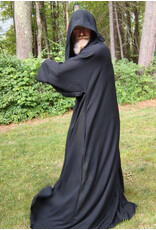 Cloakmakers.com R561-Washable Lightweight Black Wool Robe w/ Pockets