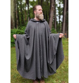 Cloakmakers.com 5751-Washable Lightweight Grey Wool Blend Cloak w/ Silver Toned Clasp