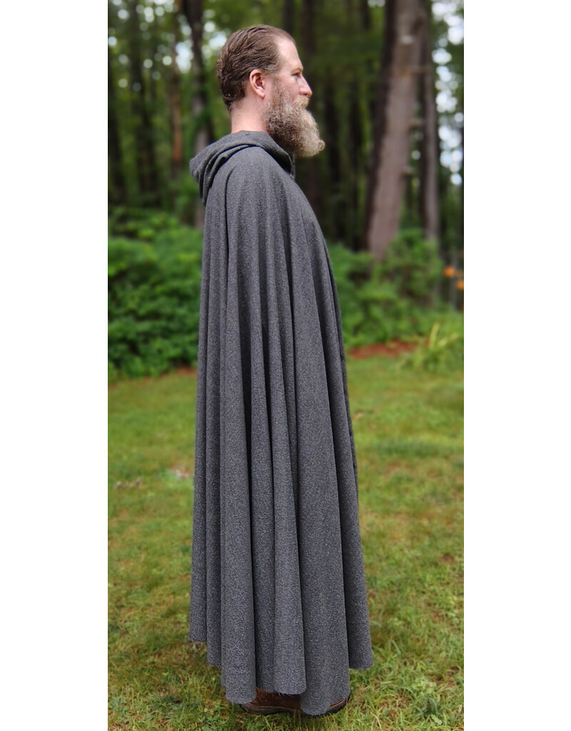 Cloakmakers.com 5751-Washable Lightweight Grey Wool Blend Cloak w/ Silver Toned Clasp