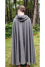 Cloakmakers.com 5751-Washable Lightweight Grey Wool Blend Cloak w/ Silver Toned Clasp