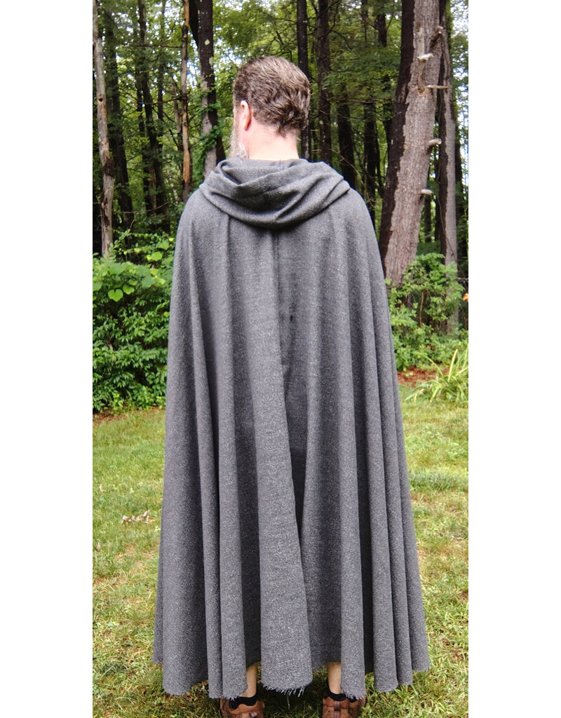 Cloakmakers.com 5751-Washable Lightweight Grey Wool Blend Cloak w/ Silver Toned Clasp