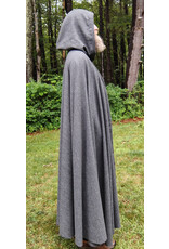 Cloakmakers.com 5751-Washable Lightweight Grey Wool Blend Cloak w/ Silver Toned Clasp
