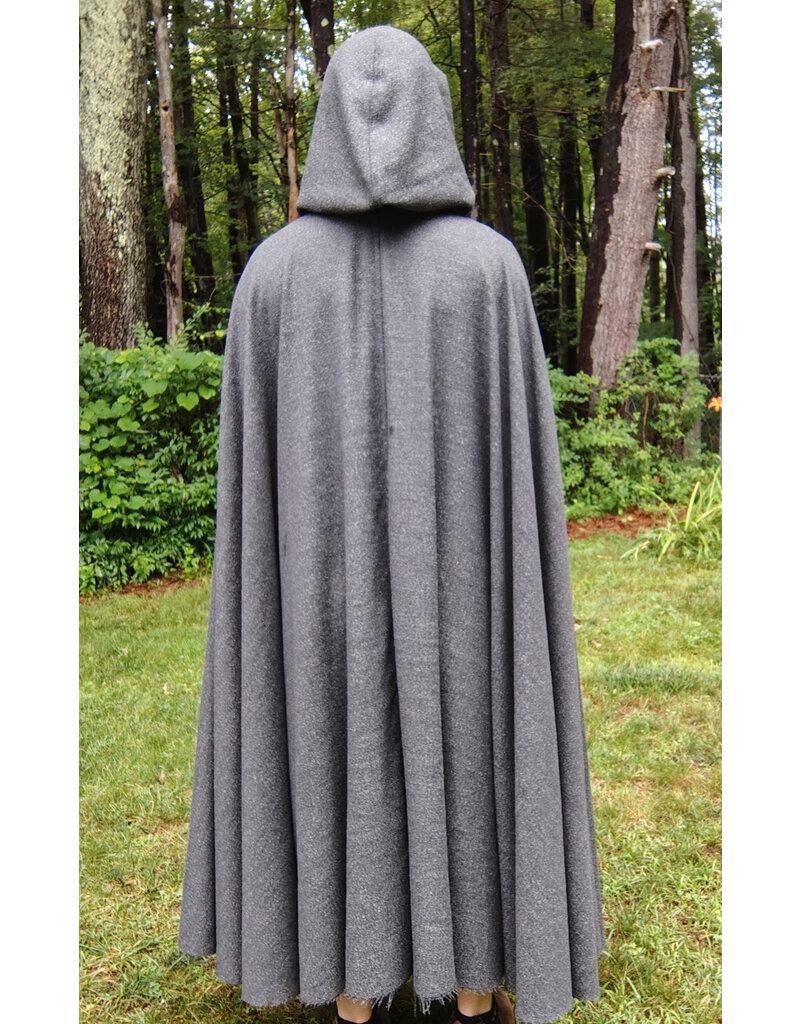 Cloakmakers.com 5751-Washable Lightweight Grey Wool Blend Cloak w/ Silver Toned Clasp
