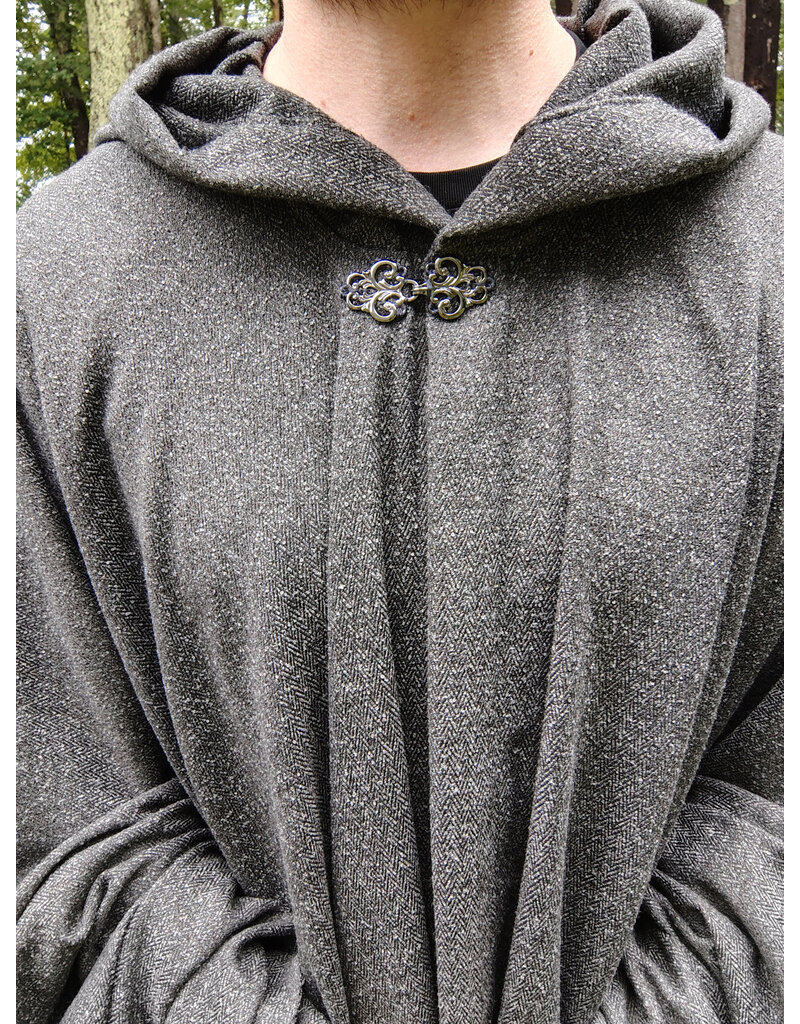 Cloakmakers.com 5751-Washable Lightweight Grey Wool Blend Cloak w/ Silver Toned Clasp