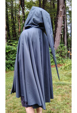 Cloakmakers.com 5752-Washable Slate Blue Wool Blend Cloak w/ Long Liripipe Hood