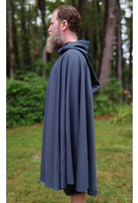 Cloakmakers.com 5752-Washable Slate Blue Wool Blend Cloak w/ Long Liripipe Hood