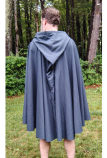 Cloakmakers.com 5752-Washable Slate Blue Wool Blend Cloak w/ Long Liripipe Hood