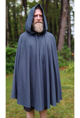 Cloakmakers.com 5752-Washable Slate Blue Wool Blend Cloak w/ Long Liripipe Hood