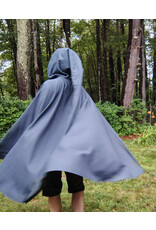 Cloakmakers.com 5752-Washable Slate Blue Wool Blend Cloak w/ Long Liripipe Hood