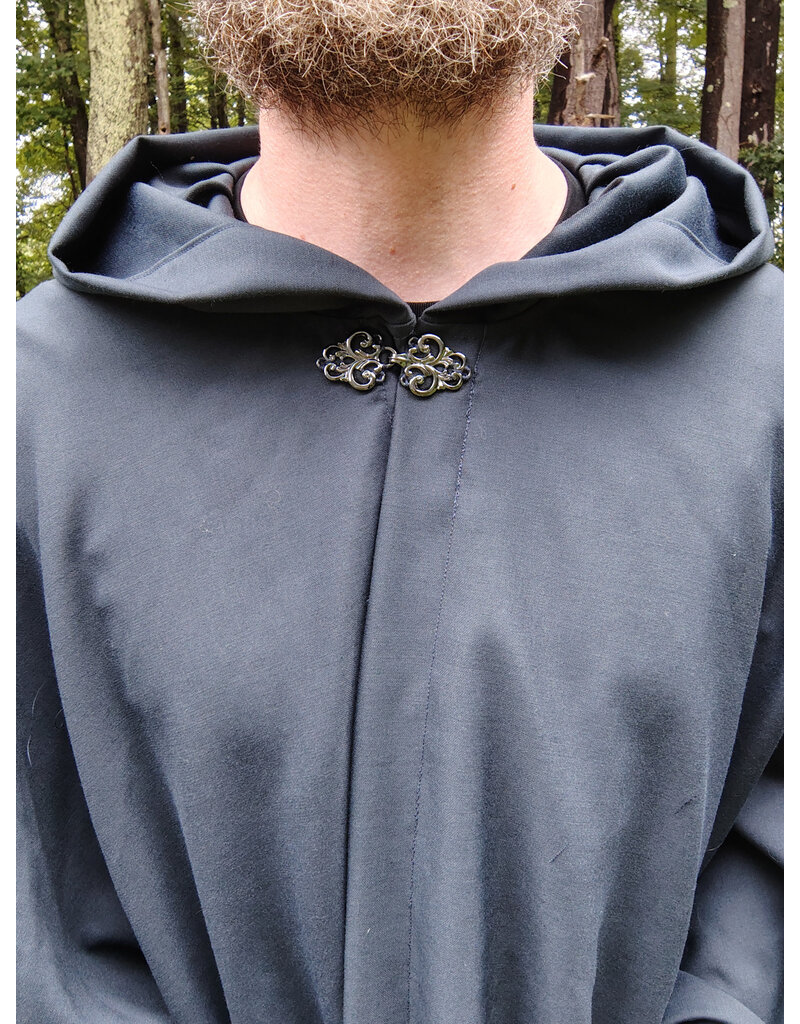 Cloakmakers.com 5752-Washable Slate Blue Wool Blend Cloak w/ Long Liripipe Hood