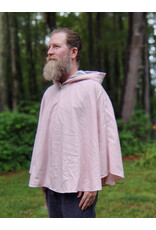 Cloakmakers.com 5753-Washable Pastel Pink Cloak w/ Blue Warrior Unicorn Embroidery & Pockets