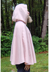 Cloakmakers.com 5753-Washable Pastel Pink Cloak w/ Blue Warrior Unicorn Embroidery & Pockets
