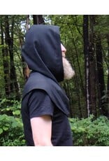 Cloakmakers.com H539-Washable Lightweight Black Wool Blend Hooded Cowl