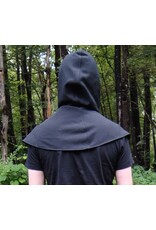 Cloakmakers.com H539-Washable Lightweight Black Wool Blend Hooded Cowl
