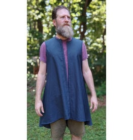 Cloakmakers.com J905-Washable Slate Blue Wool Blend Vest w/ Pockets