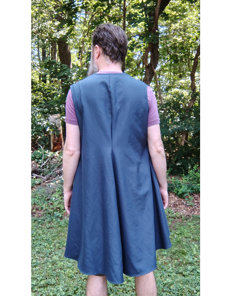 Cloakmakers.com J905-Washable Slate Blue Wool Blend Vest w/ Pockets