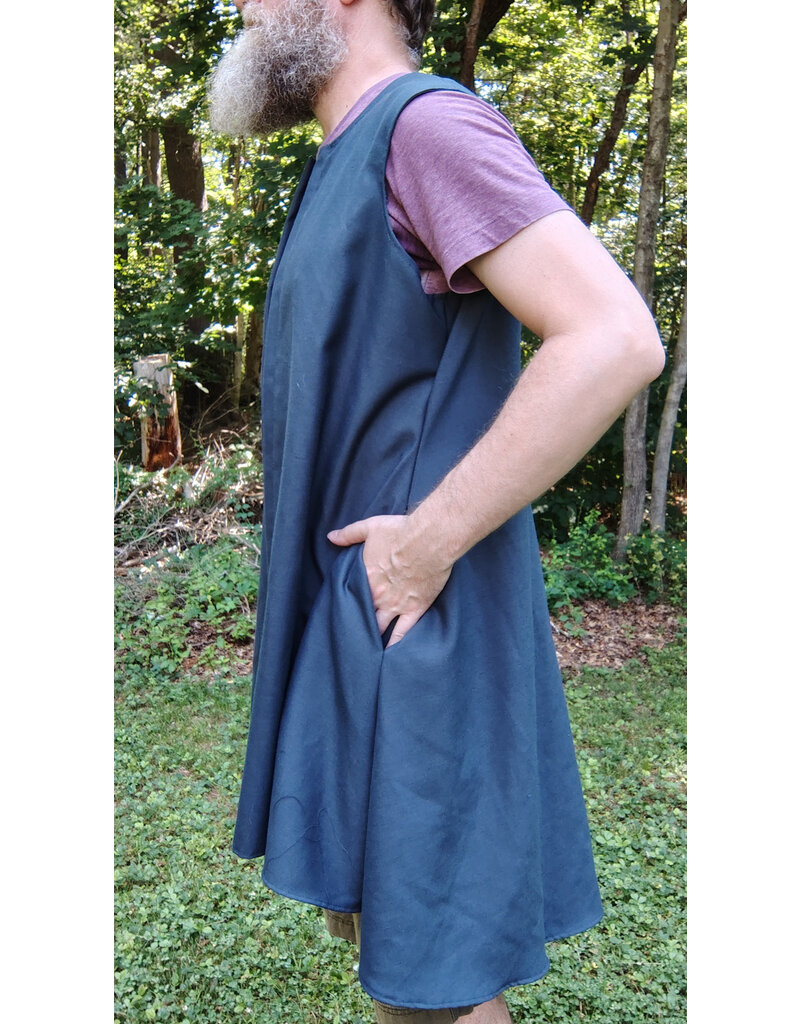 Cloakmakers.com J905-Washable Slate Blue Wool Blend Vest w/ Pockets