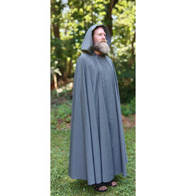 Cloakmakers.com 5756-Washable Lightweight Grey Wool Blend Cloak w/ Silver Tone Clasp