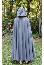 Cloakmakers.com 5756-Washable Lightweight Grey Wool Blend Cloak w/ Silver Tone Clasp