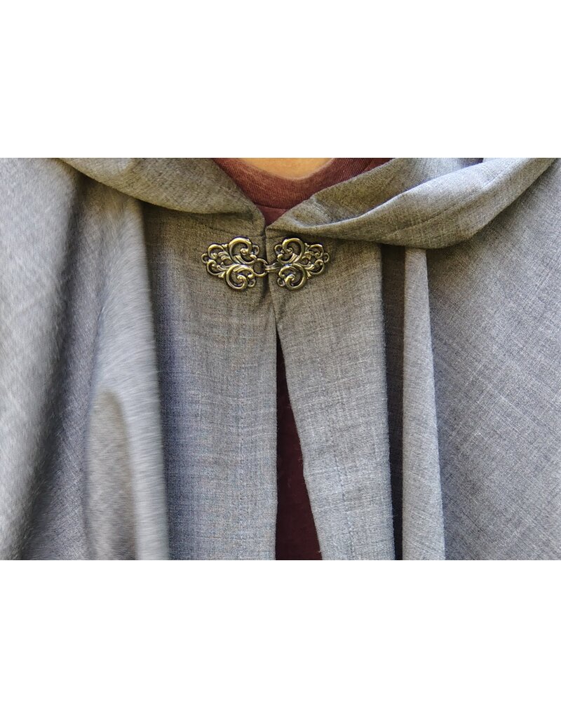 Cloakmakers.com 5756-Washable Lightweight Grey Wool Blend Cloak w/ Silver Tone Clasp