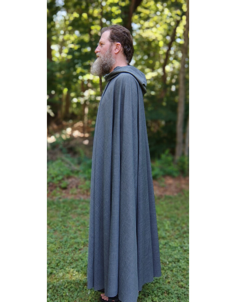 Cloakmakers.com 5756-Washable Lightweight Grey Wool Blend Cloak w/ Silver Tone Clasp