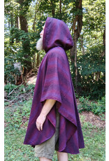 Cloakmakers.com 5757-Washable Burgundy & Purple Cloak w/ Black Hood Lining & Pockets