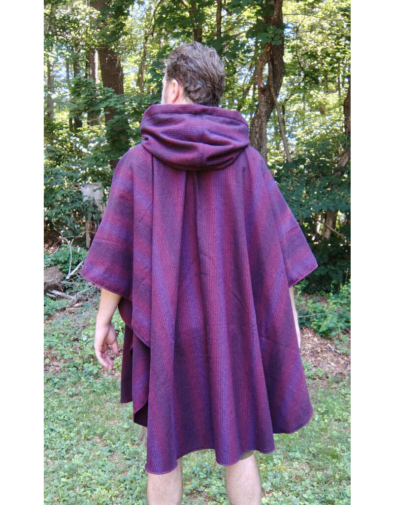 Cloakmakers.com 5757-Washable Burgundy & Purple Cloak w/ Black Hood Lining & Pockets