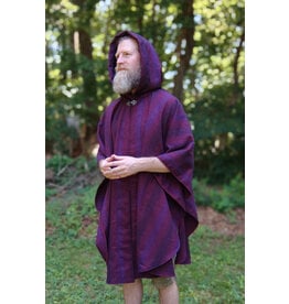 Cloakmakers.com 5757-Washable Burgundy & Purple Cloak w/ Black Hood Lining & Pockets
