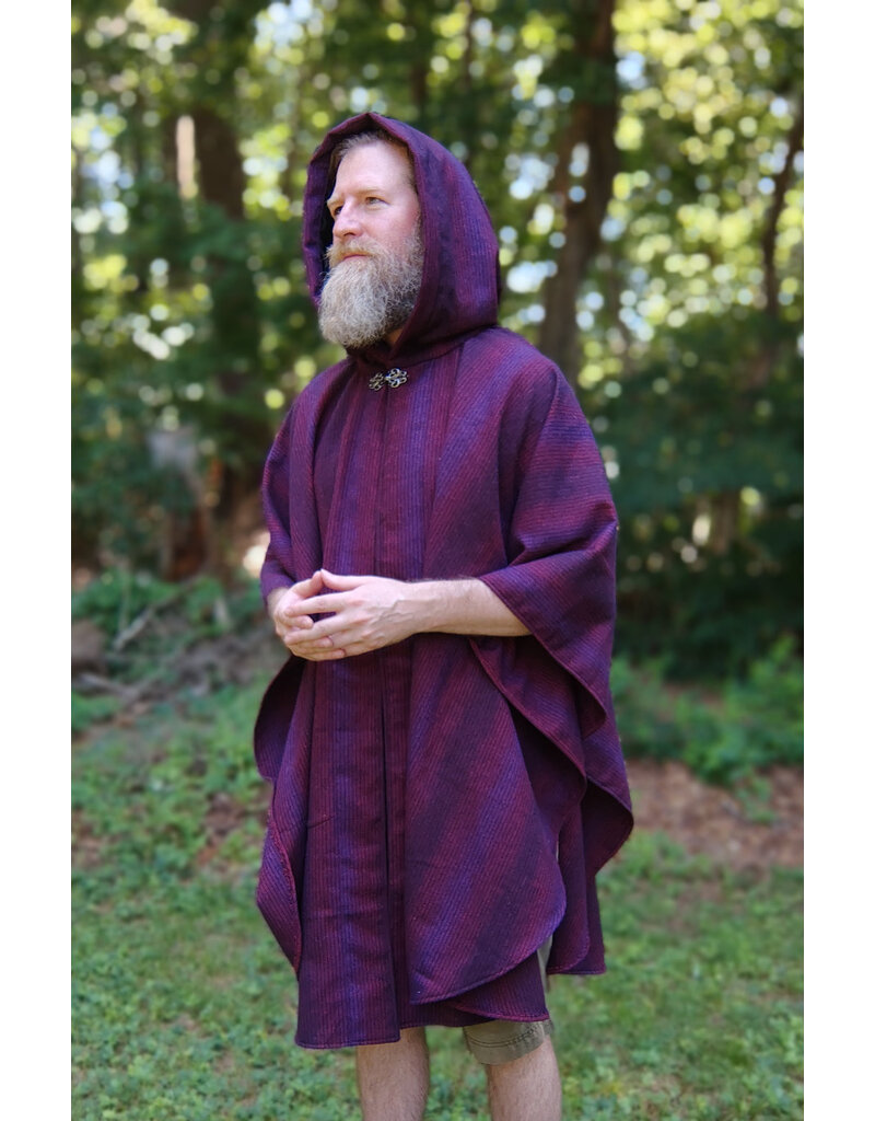 Cloakmakers.com 5757-Washable Burgundy & Purple Cloak w/ Black Hood Lining & Pockets
