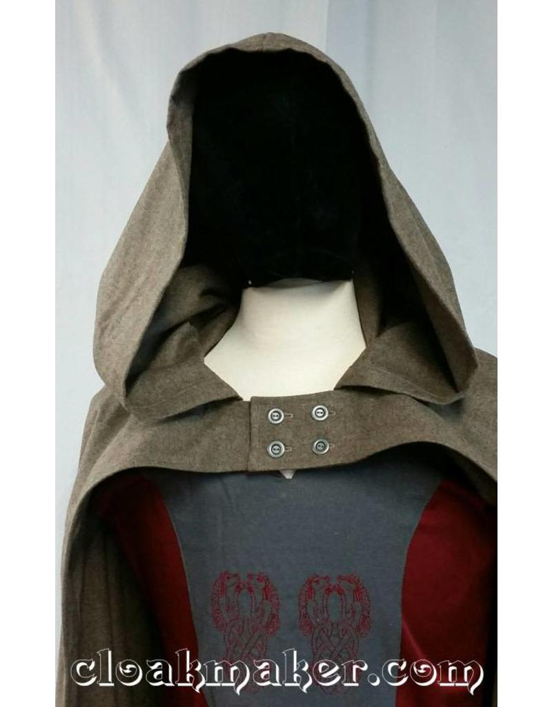 Cloakmakers.com 3650 - Tan Wool Half Circle Hobbit Cloak w/Buttons