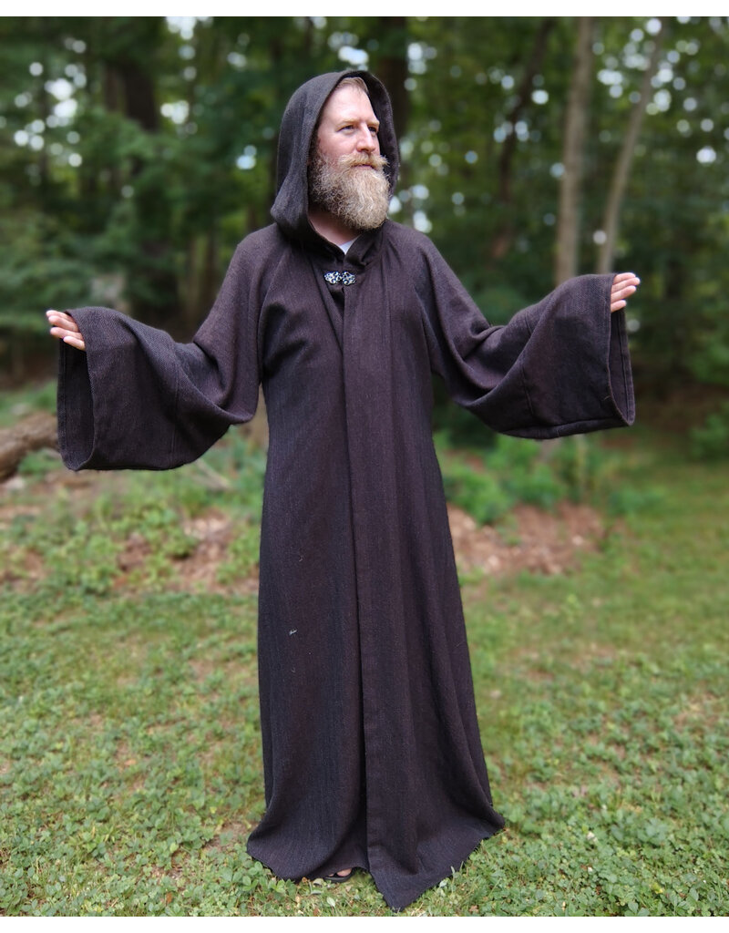 Cloakmakers.com R562-Washable Brown Wool Blend Robe w/ Pockets