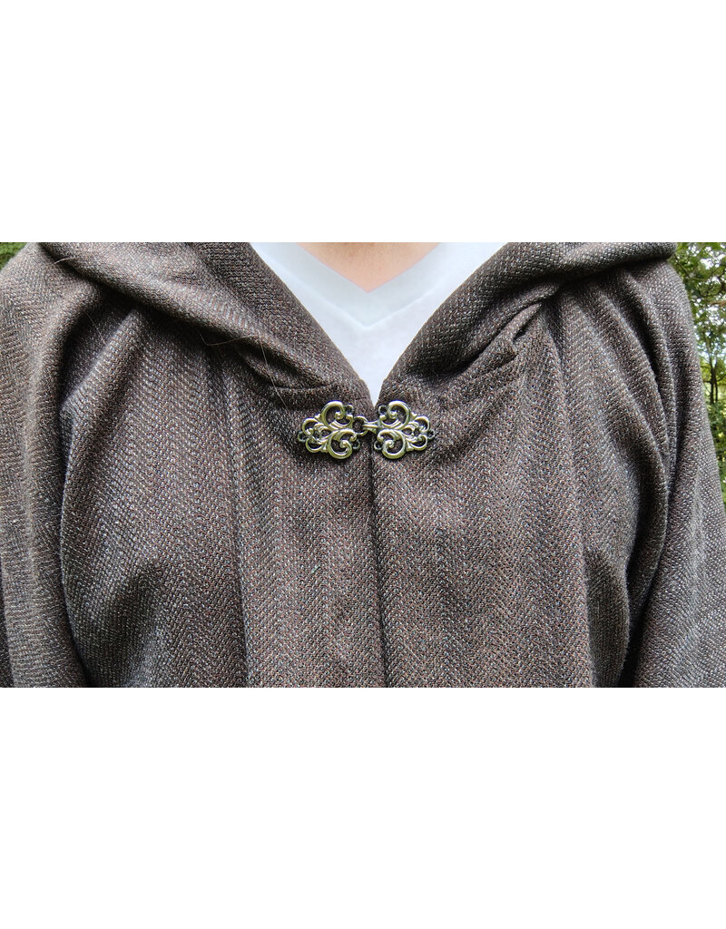 Cloakmakers.com R562-Washable Brown Wool Blend Robe w/ Pockets