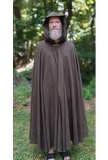Cloakmakers.com 5765-Washable Brown Ranger Cloak w/ Dark Green Hood Lining & Bronze Tone Clasp