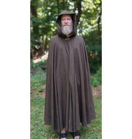 Cloakmakers.com 5765-Washable Brown Ranger Cloak w/ Dark Green Hood Lining & Bronze Tone Clasp