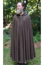 Cloakmakers.com 5765-Washable Brown Ranger Cloak w/ Dark Green Hood Lining & Bronze Tone Clasp