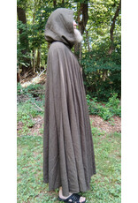 Cloakmakers.com 5765-Washable Brown Ranger Cloak w/ Dark Green Hood Lining & Bronze Tone Clasp