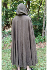 Cloakmakers.com 5765-Washable Brown Ranger Cloak w/ Dark Green Hood Lining & Bronze Tone Clasp
