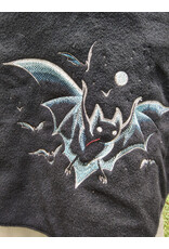 Cloakmakers.com 5767-Washable Black & Blue Wool Cloak w/ Bat Embroidery