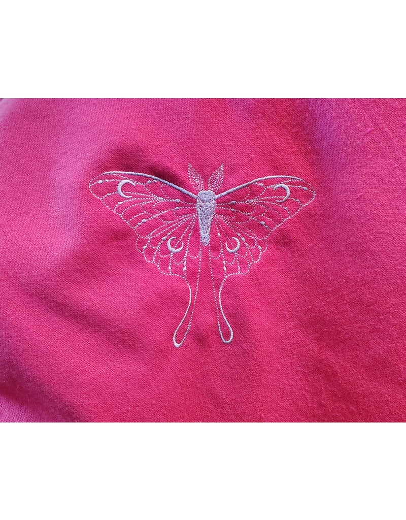 Cloakmakers.com 5489 - Washable Pink Ruana Cloak w/ Butterfly Sword Embroidery