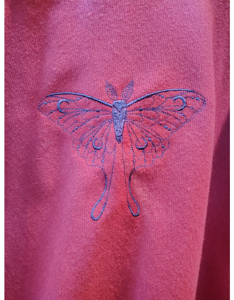 Cloakmakers.com 5489 - Washable Fuschia Pink Ruana Cloak w/ Butterfly Sword Embroidery