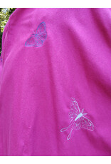 Cloakmakers.com 5489 - Washable Fuschia Pink Ruana Cloak w/ Butterfly Sword Embroidery