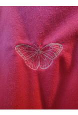 Cloakmakers.com 5489 - Washable Fuschia Pink Ruana Cloak w/ Butterfly Sword Embroidery