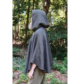Cloakmakers.com 5768-Washable Short Dark Green Ranger Cloak w/ Bronze Toned Clasp