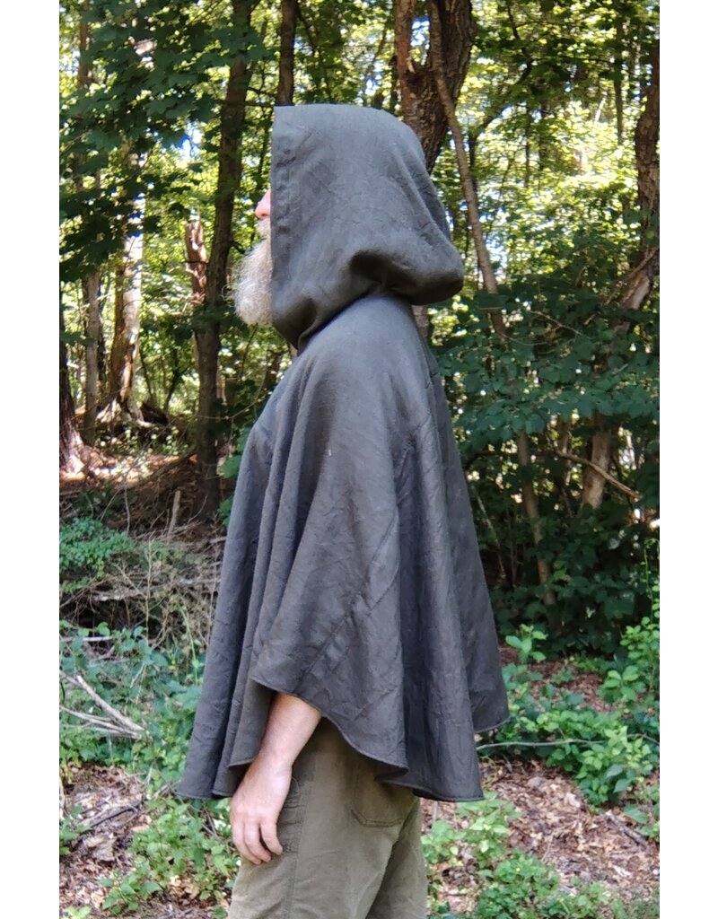 Cloakmakers.com 5768-Washable Short Dark Green Ranger Cloak w/ Bronze Toned Clasp