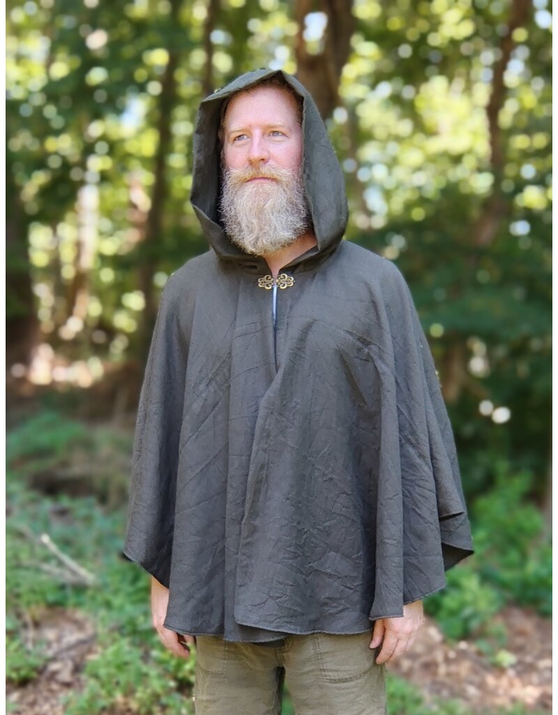 Cloakmakers.com 5768-Washable Short Dark Green Ranger Cloak w/ Bronze Toned Clasp