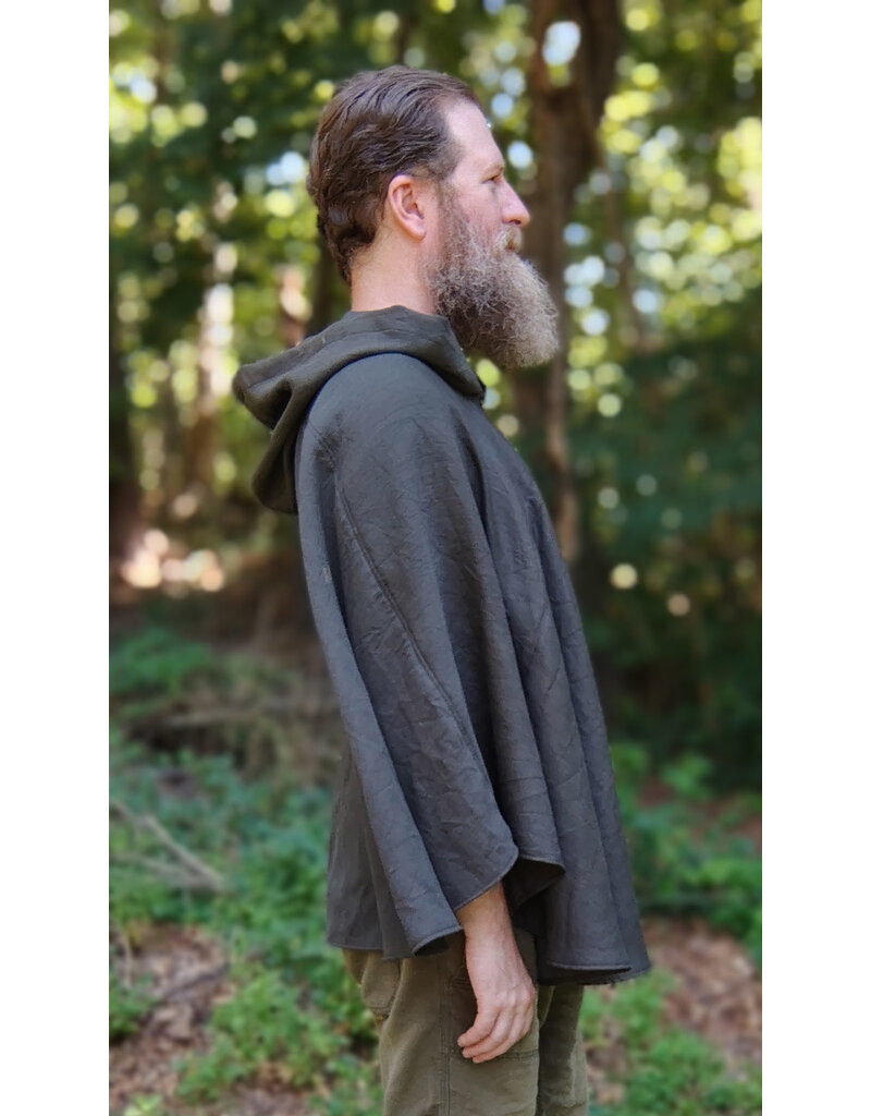 Cloakmakers.com 5768-Washable Short Dark Green Ranger Cloak w/ Bronze Toned Clasp