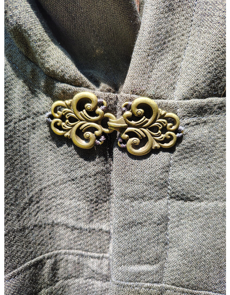 Cloakmakers.com 5768-Washable Short Dark Green Ranger Cloak w/ Bronze Toned Clasp