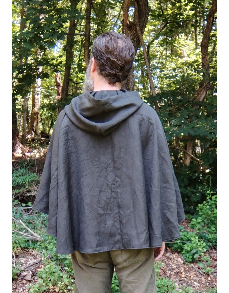 Cloakmakers.com 5768-Washable Short Dark Green Ranger Cloak w/ Bronze Toned Clasp